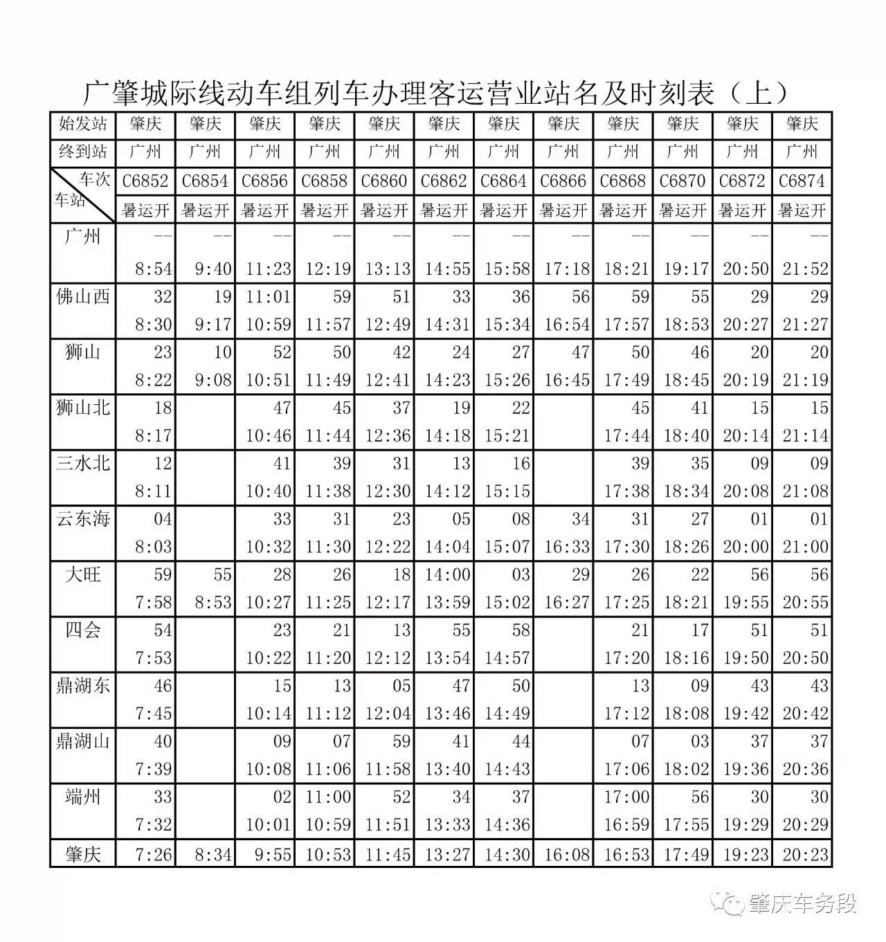 广佛肇轻轨最新时刻表发布🚄